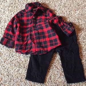 Carter’s Plaid Pants set boys 6 Months